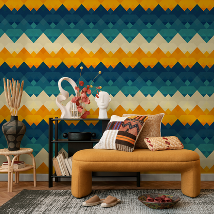 Colorful Geometric Wallpaper Kid Playroom Wallpaper Peel and Stick and Traditional Wallpaper - A943