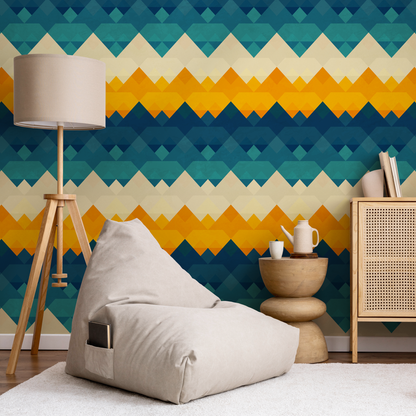 Colorful Geometric Wallpaper Kid Playroom Wallpaper Peel and Stick and Traditional Wallpaper - A943