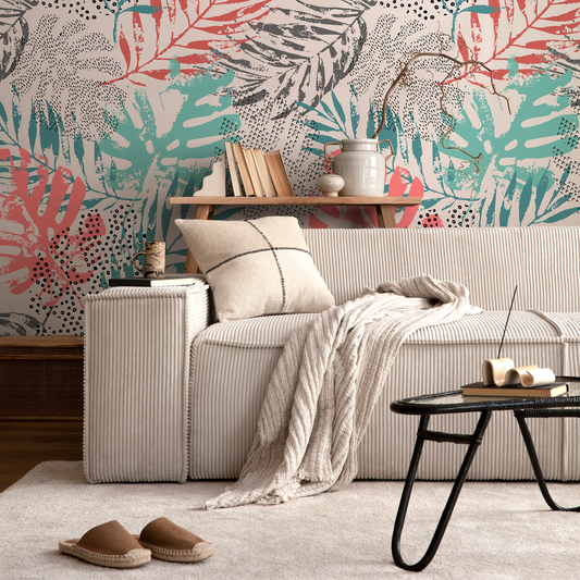 Wallpaper Peel and Stick Wallpaper Removable Wallpaper Home Decor Wall Art Wall Decor Room Decor / Colorful Leaves Cool Wallpaper - A967