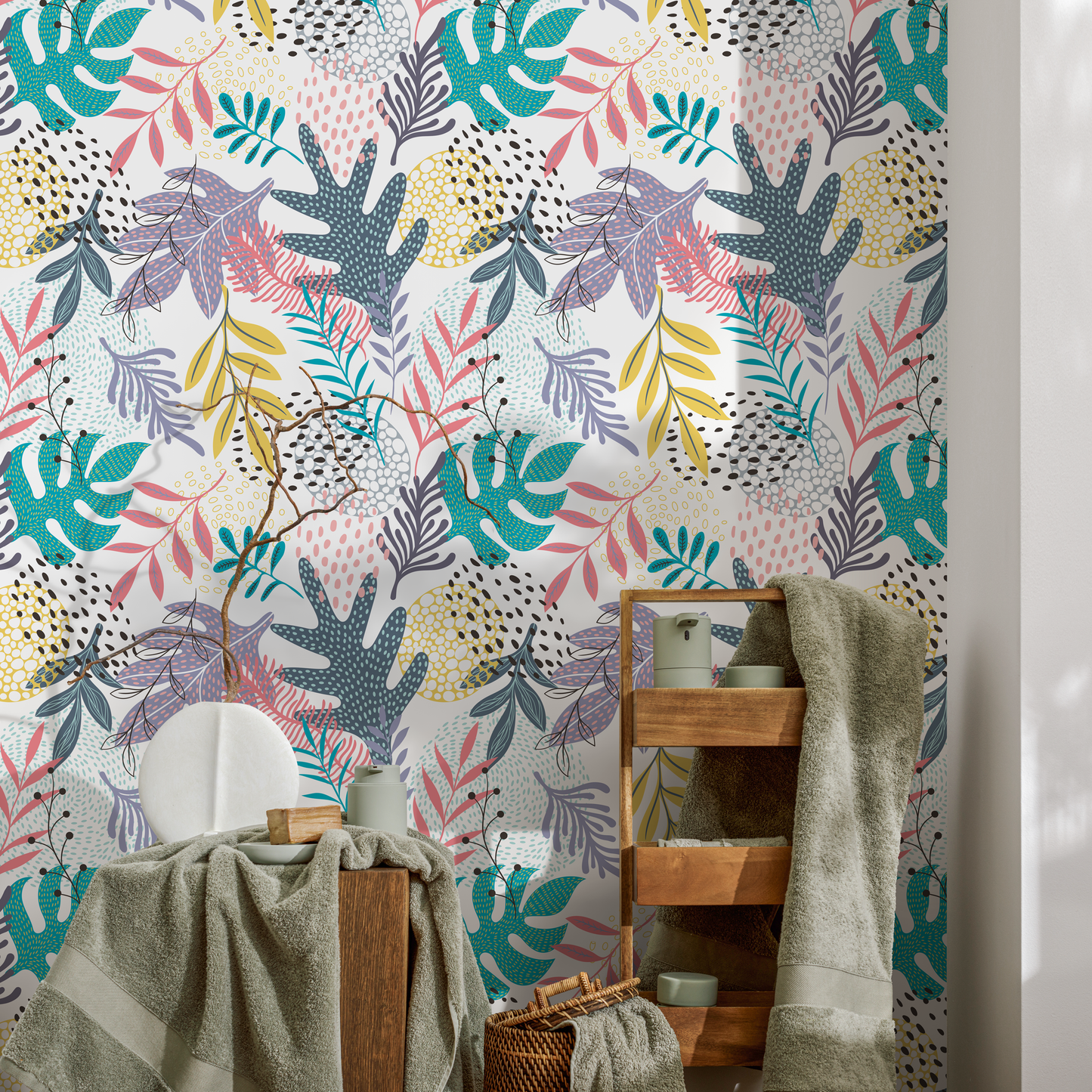 Removable Wallpaper Scandinavian Wallpaper Temporary Wallpaper Vintage Wallpaper Peel and Stick Wallpaper Wall Paper Boho - B004