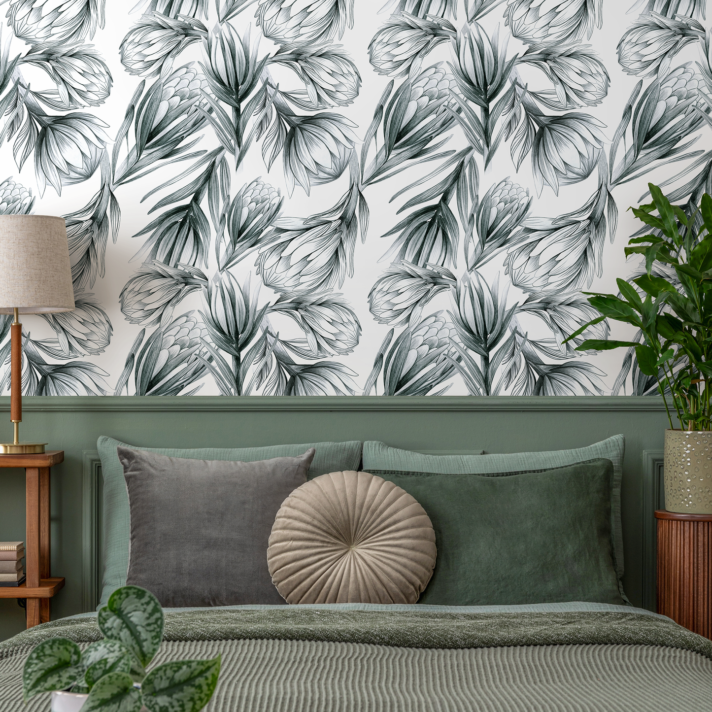 Floral Botanical Wallpaper Vintage Wallpaper Peel and Stick and Traditional Wallpaper - B025