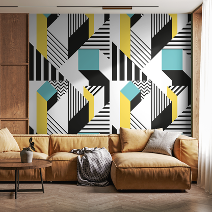 Removable Wallpaper Scandinavian Wallpaper Minimalist Geometric Wallpaper Peel and Stick Wallpaper Wall Paper - B042