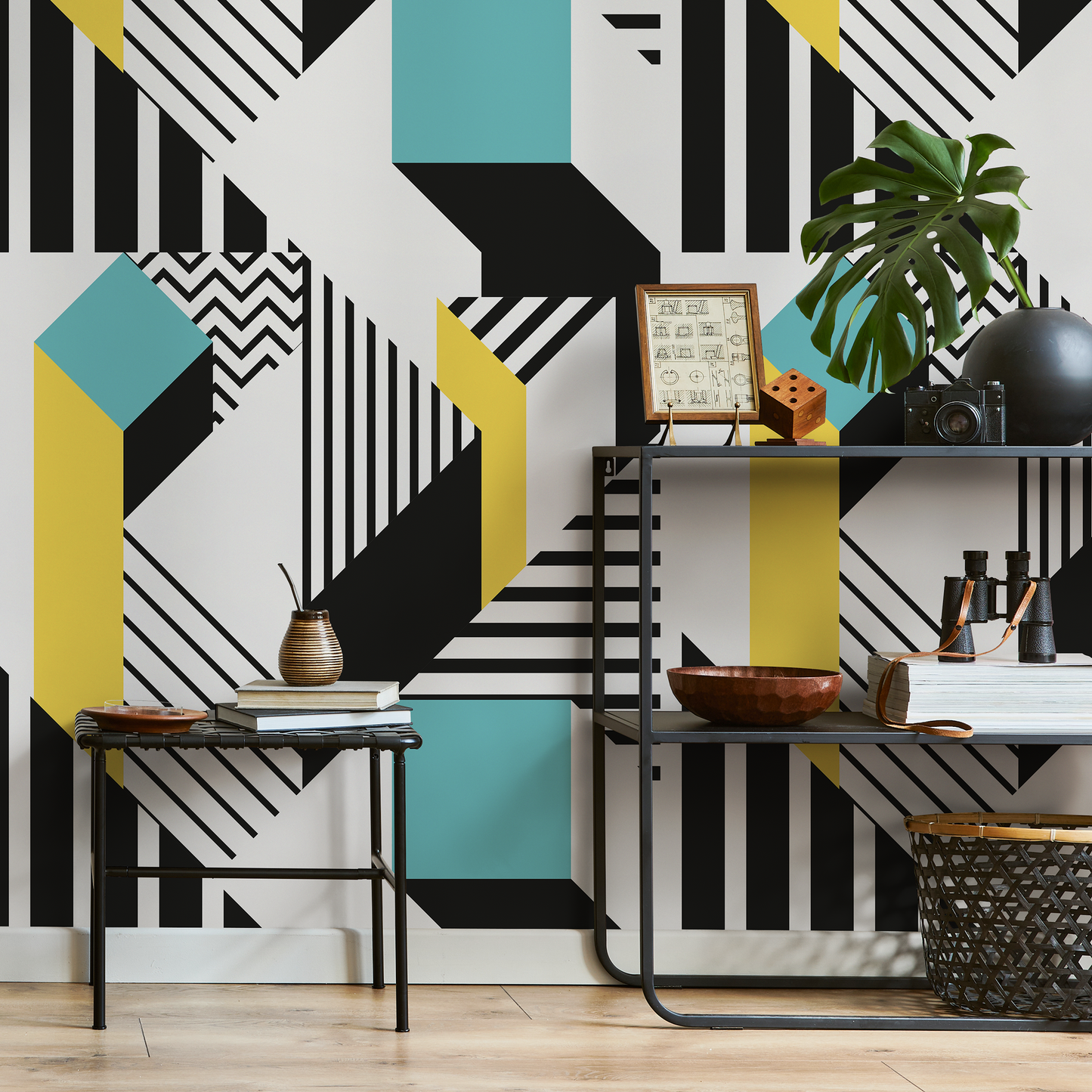 Removable Wallpaper Scandinavian Wallpaper Minimalist Geometric Wallpaper Peel and Stick Wallpaper Wall Paper - B042