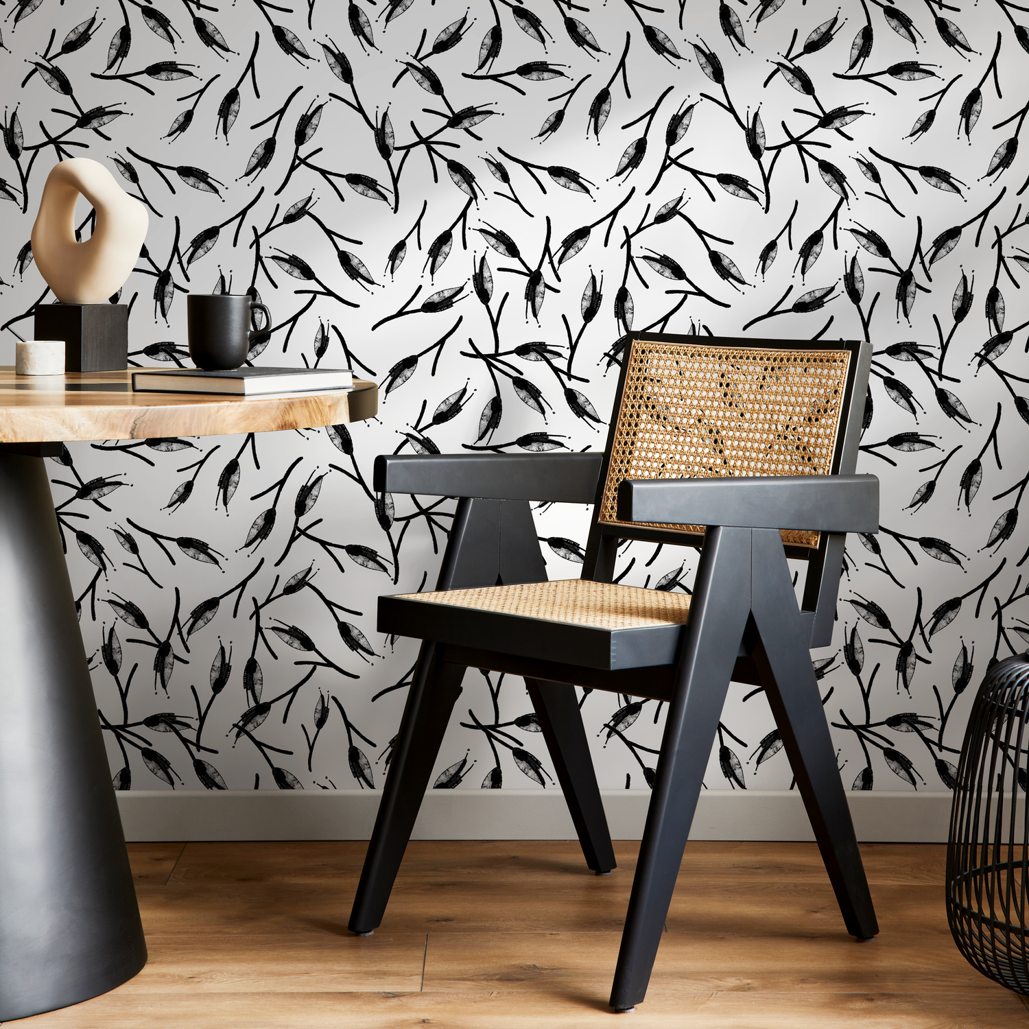 Papel pintado extraíble, papel pintado escandinavo, papel pintado de plantas, papel pintado autoadhesivo - B056