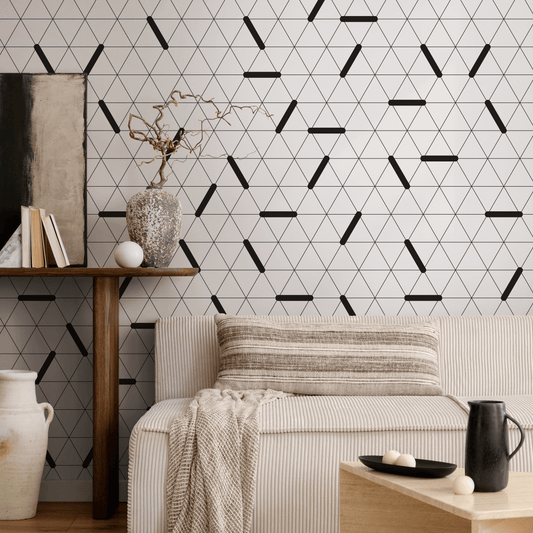 Minimalist Black and White Wallpaper Modern Wallpaper Peel and Stick and Traditional Wallpaper - B083