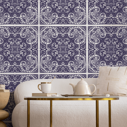 Removable Wallpaper Scandinavian Wallpaper Temporary Wallpaper Vintage Tile Wallpaper Peel and Stick Wallpaper Wall Paper - B142