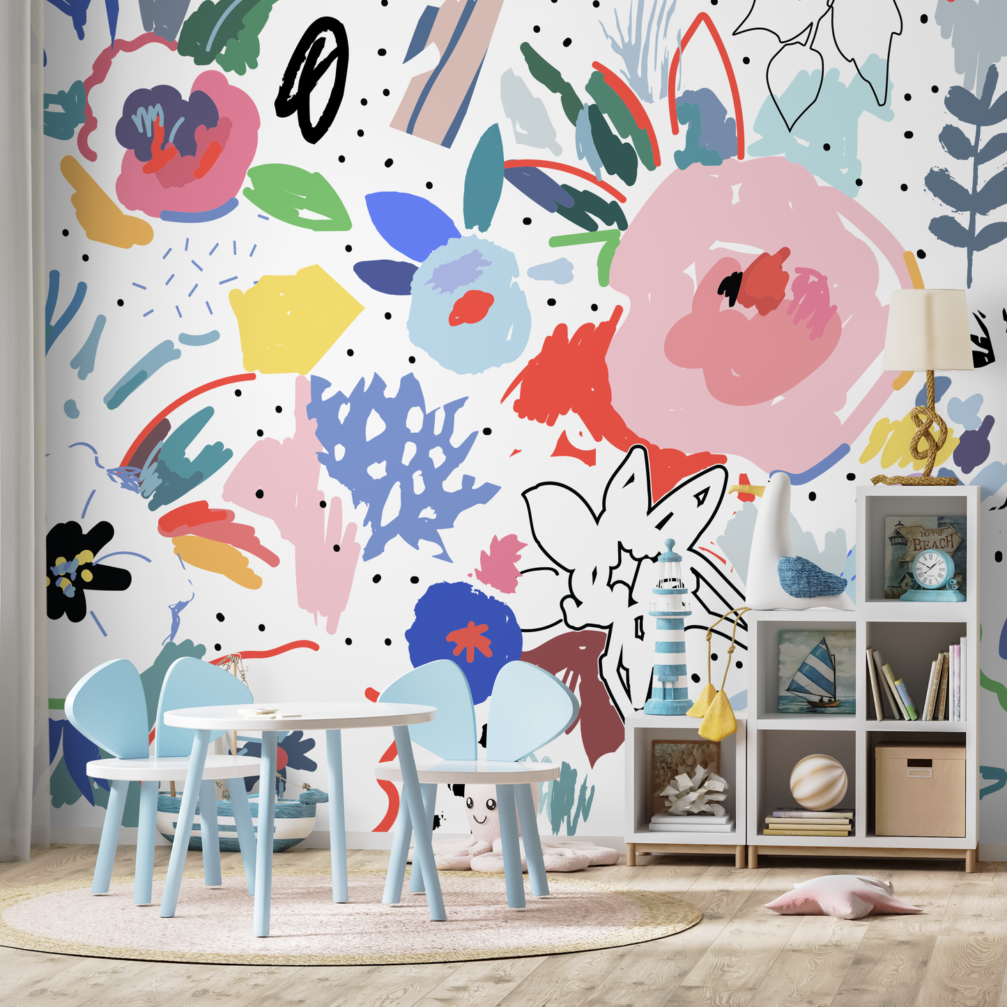 Removable Wallpaper, Scandinavian Wallpaper, Temporary Wallpaper, Peel and Stick Wallpaper, Abstract Mural - B172