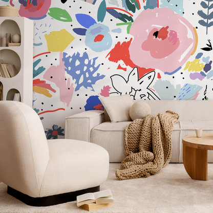 Removable Wallpaper, Scandinavian Wallpaper, Temporary Wallpaper, Peel and Stick Wallpaper, Abstract Mural - B172