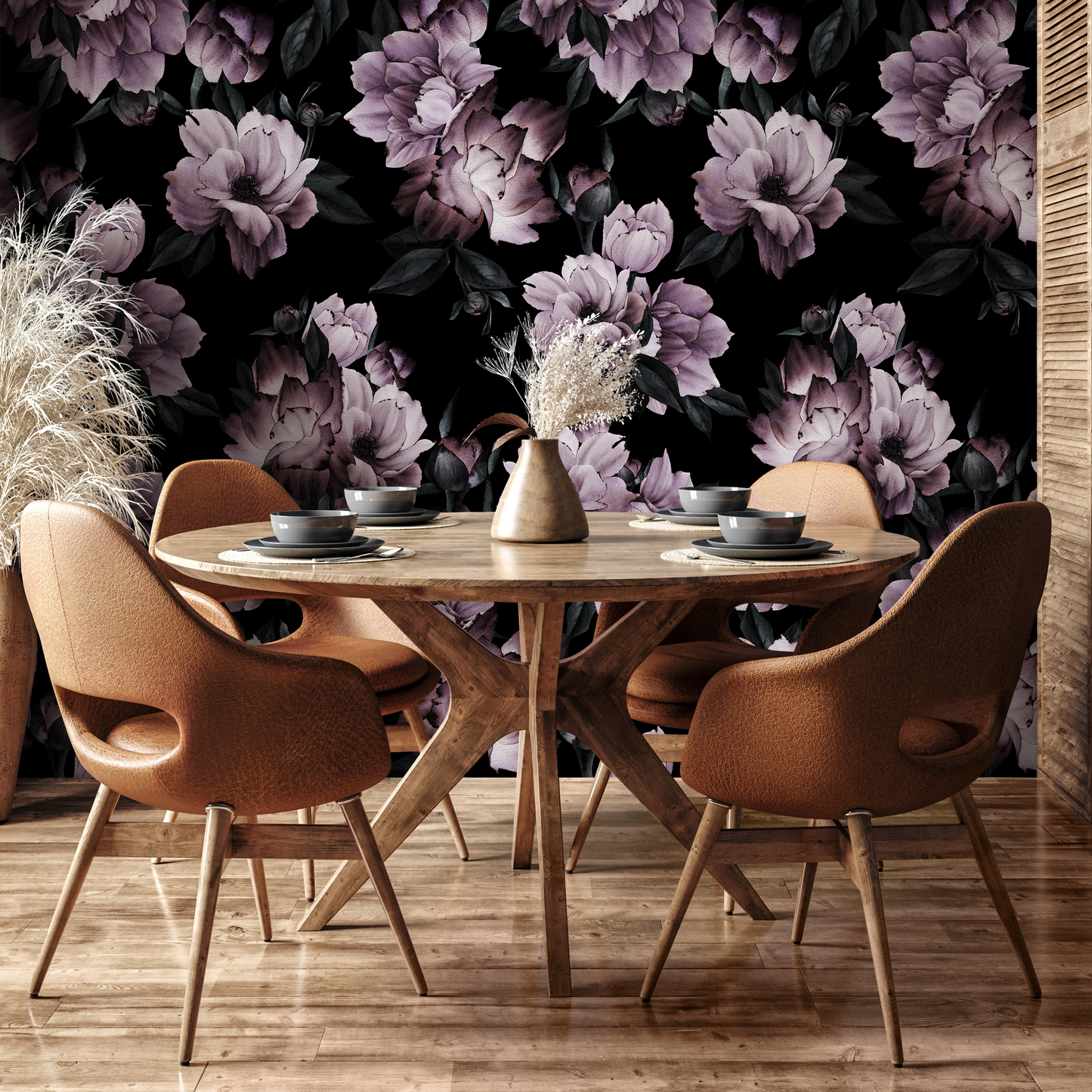 Vintage Dark Floral Wallpaper Peel and Stick and Traditional Wallpaper - B197