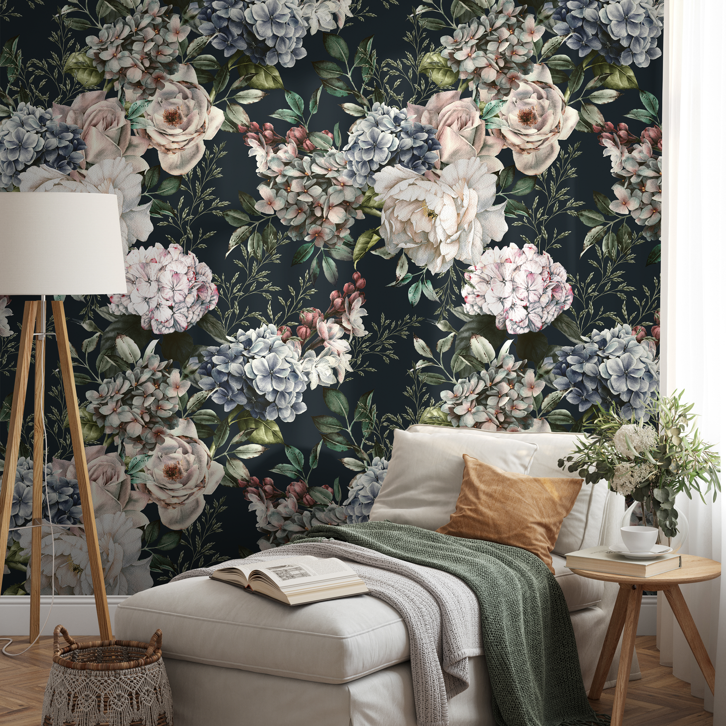 Wallpaper Peel and Stick Wallpaper Removable Wallpaper Home Decor Wall Art Wall Decor Room Decor / Vintage Roses Wallpaper - B231