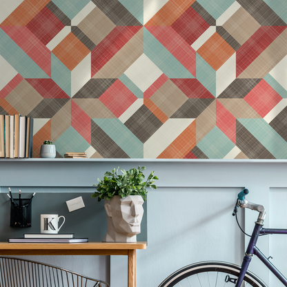 Removable Wallpaper Scandinavian Wallpaper Colorful Geometric Wallpaper Peel and Stick Wallpaper Wall Paper - B259