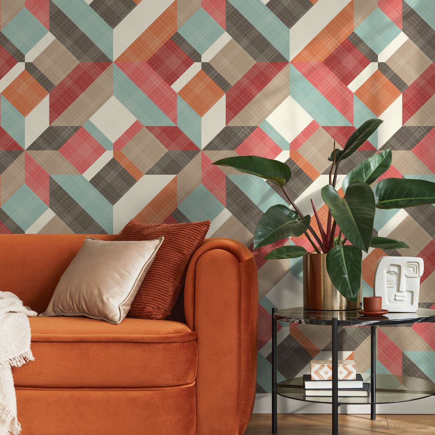 Removable Wallpaper Scandinavian Wallpaper Colorful Geometric Wallpaper Peel and Stick Wallpaper Wall Paper - B259