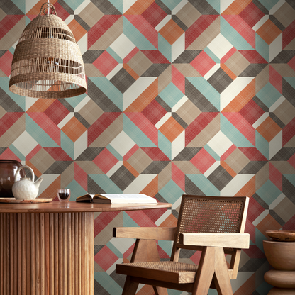 Removable Wallpaper Scandinavian Wallpaper Colorful Geometric Wallpaper Peel and Stick Wallpaper Wall Paper - B259