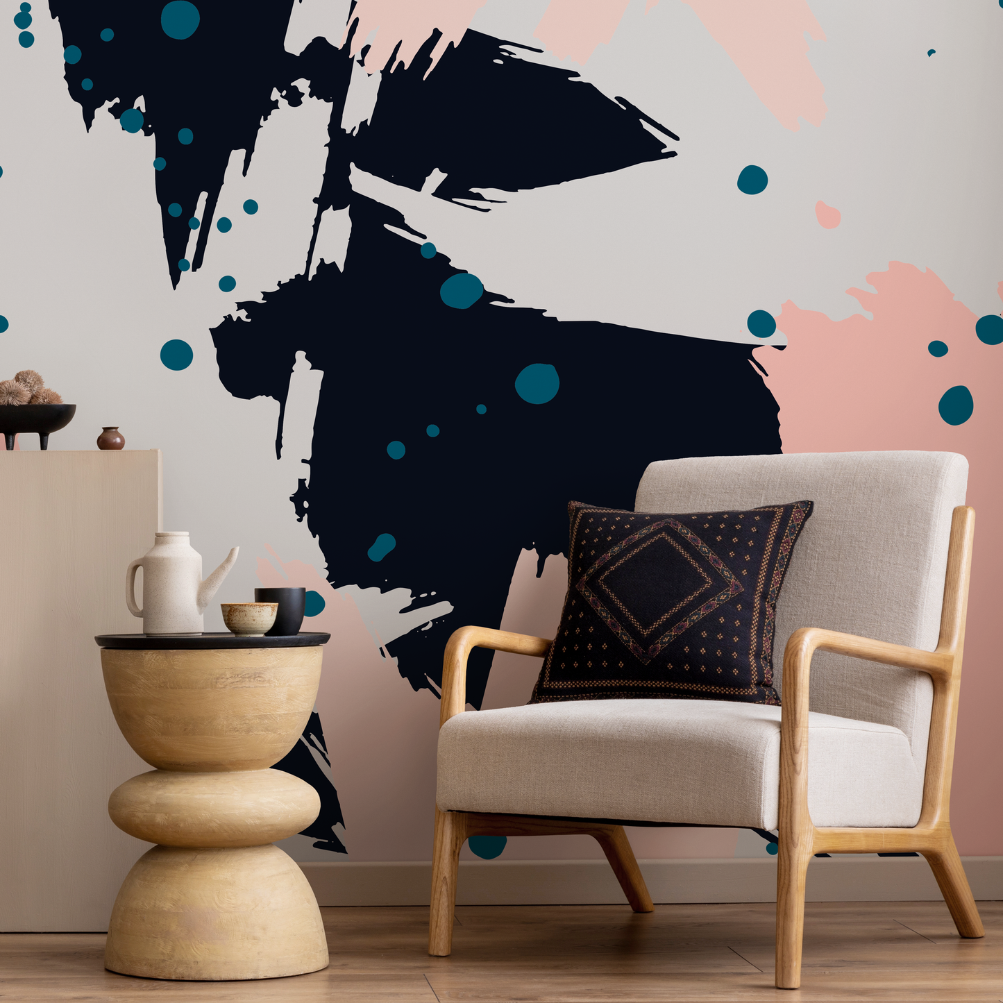 Wallpaper Peel and Stick Wallpaper Removable Wallpaper Home Decor Wall Art Wall Decor Room Decor / Abstract Brush Wallpaper - B263