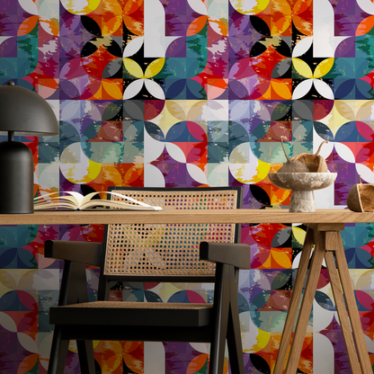 Removable Wallpaper Scandinavian Wallpaper Wallpaper Peel and Stick Wallpaper Wall Paper Colorful Geometric Wallpaper - B265