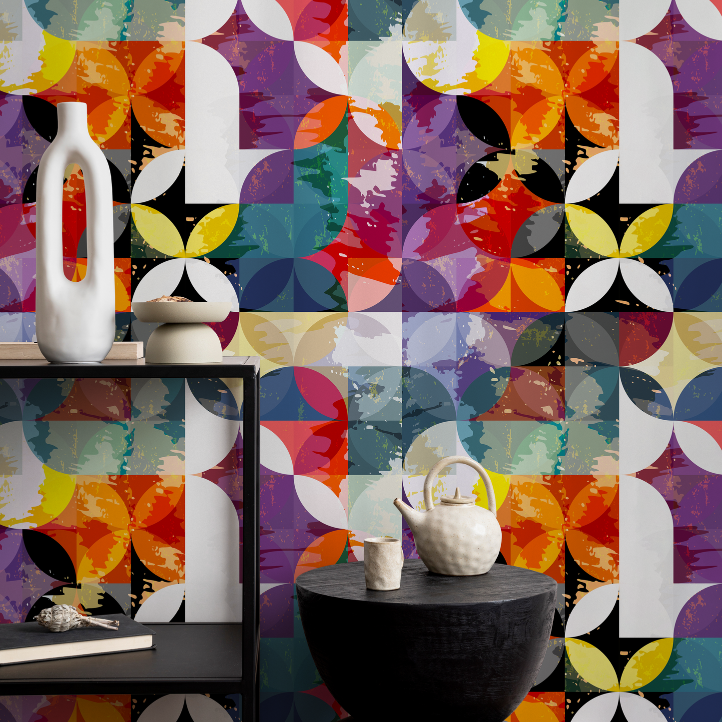 Removable Wallpaper Scandinavian Wallpaper Wallpaper Peel and Stick Wallpaper Wall Paper Colorful Geometric Wallpaper - B265