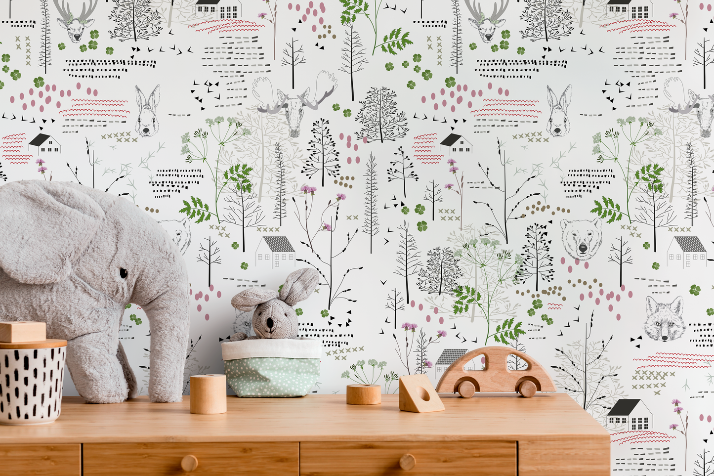 Removable Wallpaper Peel and Stick Wallpaper Wall Paper - Outline Woods Wallpaper - B290