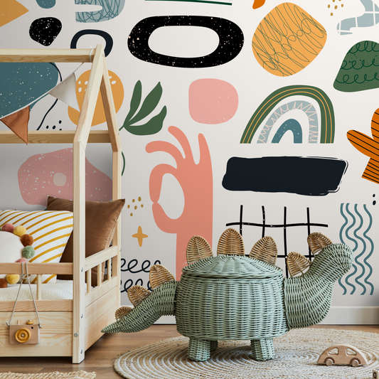 Removable Wallpaper Scandinavian Wallpaper Colorful Wallpaper Peel and Stick Wallpaper Wall Paper Mural - B302