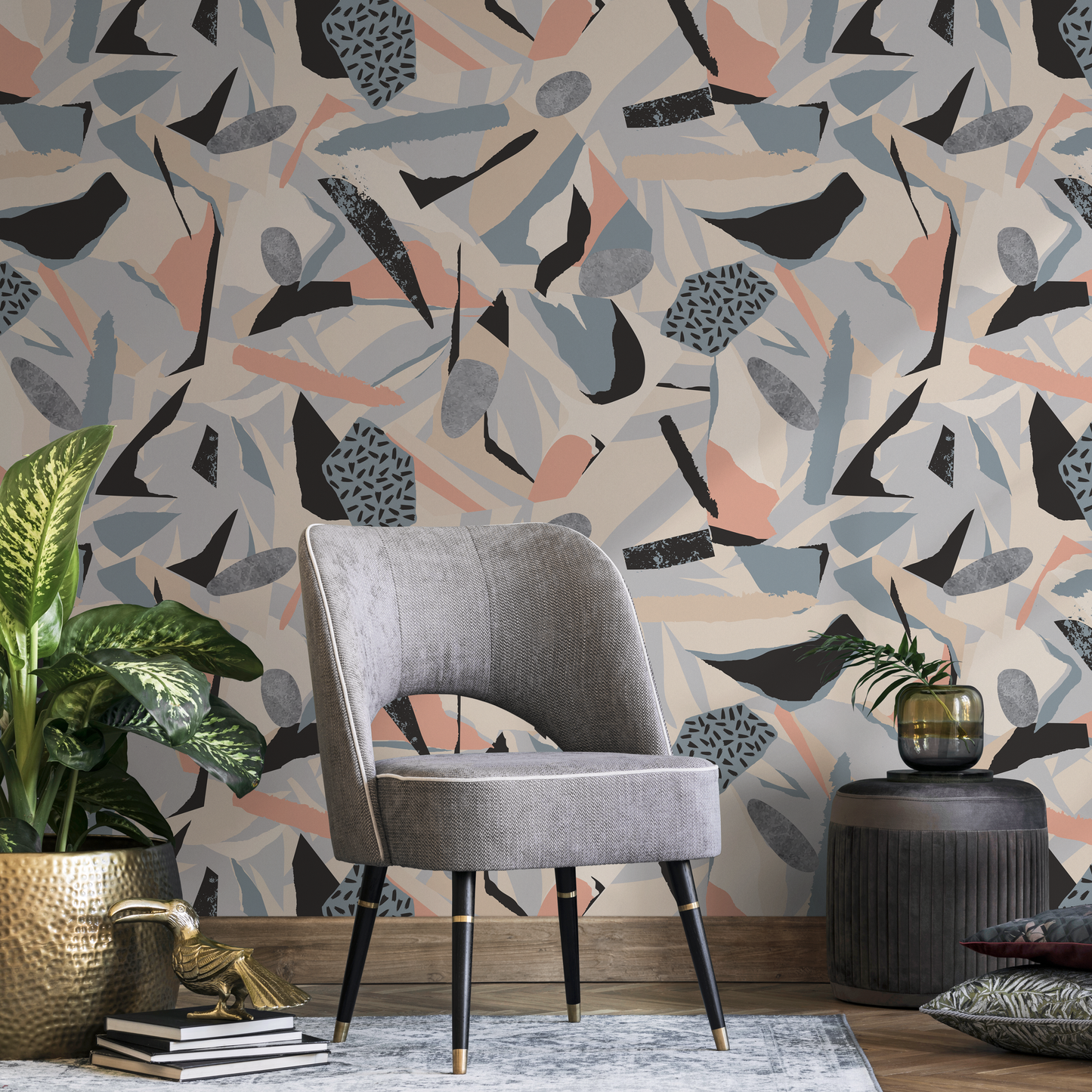 Removable Wallpaper Scandinavian Wallpaper Abstract Wallpaper Peel and Stick Wallpaper Wall Paper Mural - B305