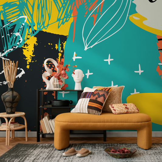 Removable Wallpaper Peel and Stick Wallpaper Wall Paper Wall Mural - Abstract Pop Wallpaper  - B309