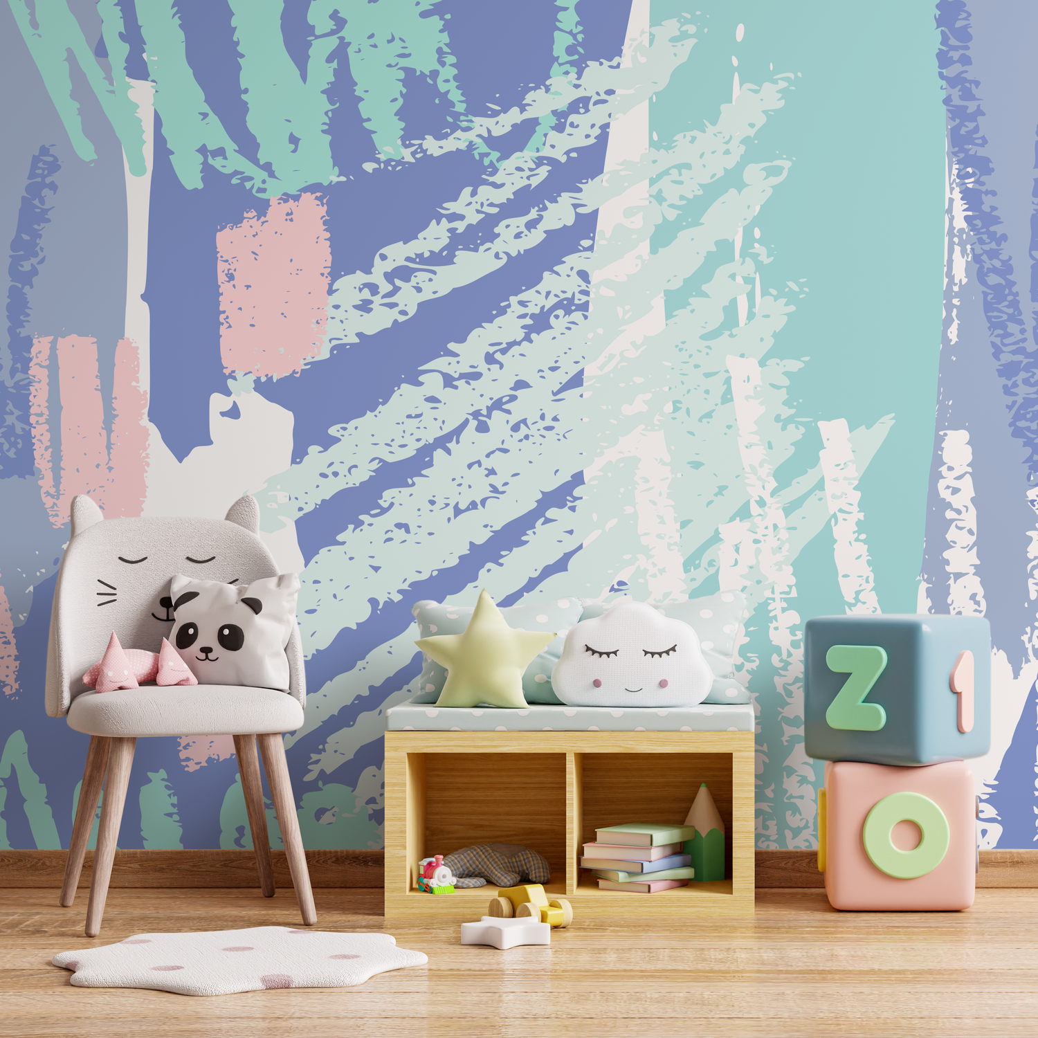 Papier peint amovible, papier peint scandinave, papier peint à vagues, papier peint autocollant - B358