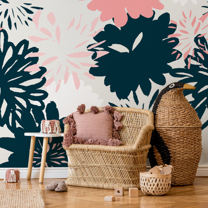 Hand Drawn Removable Wallpaper Scandinavian Wallpaper Temporary Wallpaper Contemporary Wallpaper Peel and Stick Wallpaper Wall Paper - B372