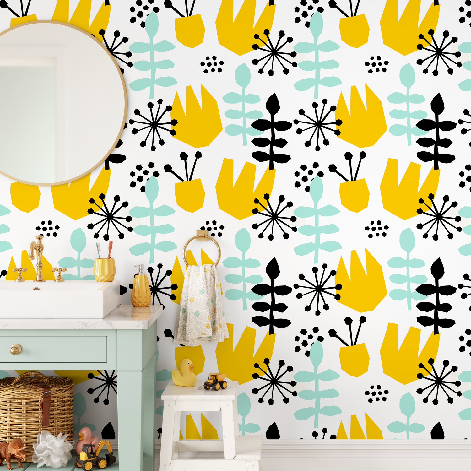 Papel pintado extraíble, papel pintado escandinavo, papel pintado autoadhesivo - B392