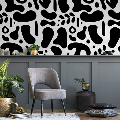 Wallpaper Peel and Stick Wallpaper Removable Wallpaper Home Decor Wall Decor Room Decor / Black and White Abstract Wallpaper - AS2-B565