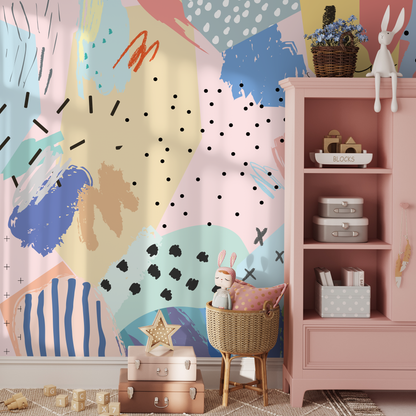 Removable Wallpaper Scandinavian Wallpaper Temporary Wall Paper Abstract Wallpaper Peel and Stick Wallpaper - AS1-B482