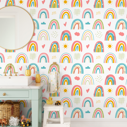 Removable Wallpaper Scandinavian Wallpaper Temporary Wallpaper Peel and Stick Wallpaper Colorful Wall Paper Mural - B487