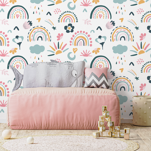 Peel and Stick Wallpaper Removable Wallpaper Scandinavian Wallpaper Temporary Wallpaper Kids Wallpaper Wall Mural - B488