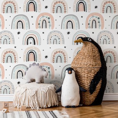 Peel and Stick Wallpaper Removable Wallpaper Scandinavian Wallpaper Temporary Wallpaper Minimalistic Wallpaper Kids Wall Mural - B491