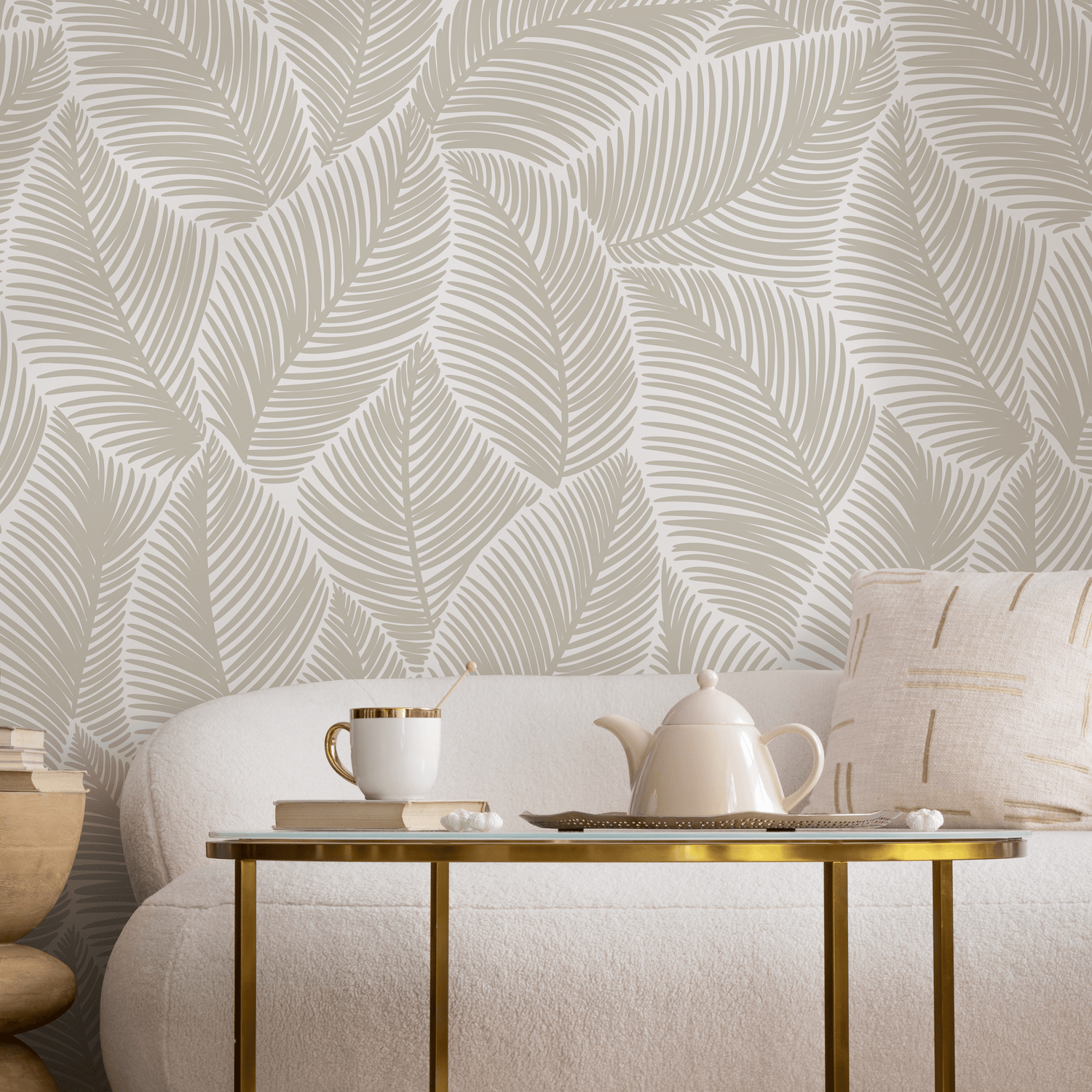 Removable Wallpaper, Scandinavian Wallpaper, Temporary Wallpaper, Minimalistic Wallpaper, Peel and Stick Wallpaper, Leaf Wallpaper - B521
