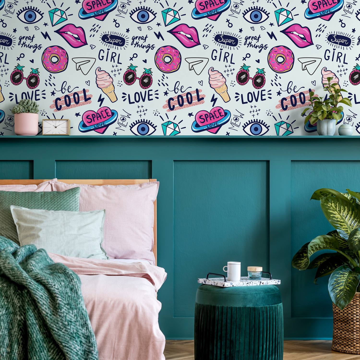 Papel tapiz extraíble, papel tapiz autoadhesivo, decoración de pared, decoración del hogar, arte de pared imprimible, decoración de habitación, impresiones de pared - B531