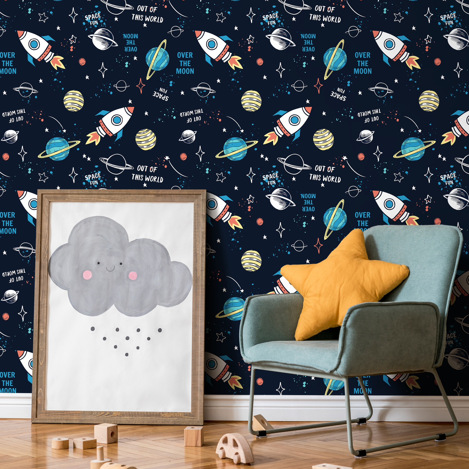 Wallpaper Peel and Stick Wallpaper Removable Wallpaper Home Decor Wall Art Wall Decor Room Decor / Galaxy Kids Wallpaper - B538