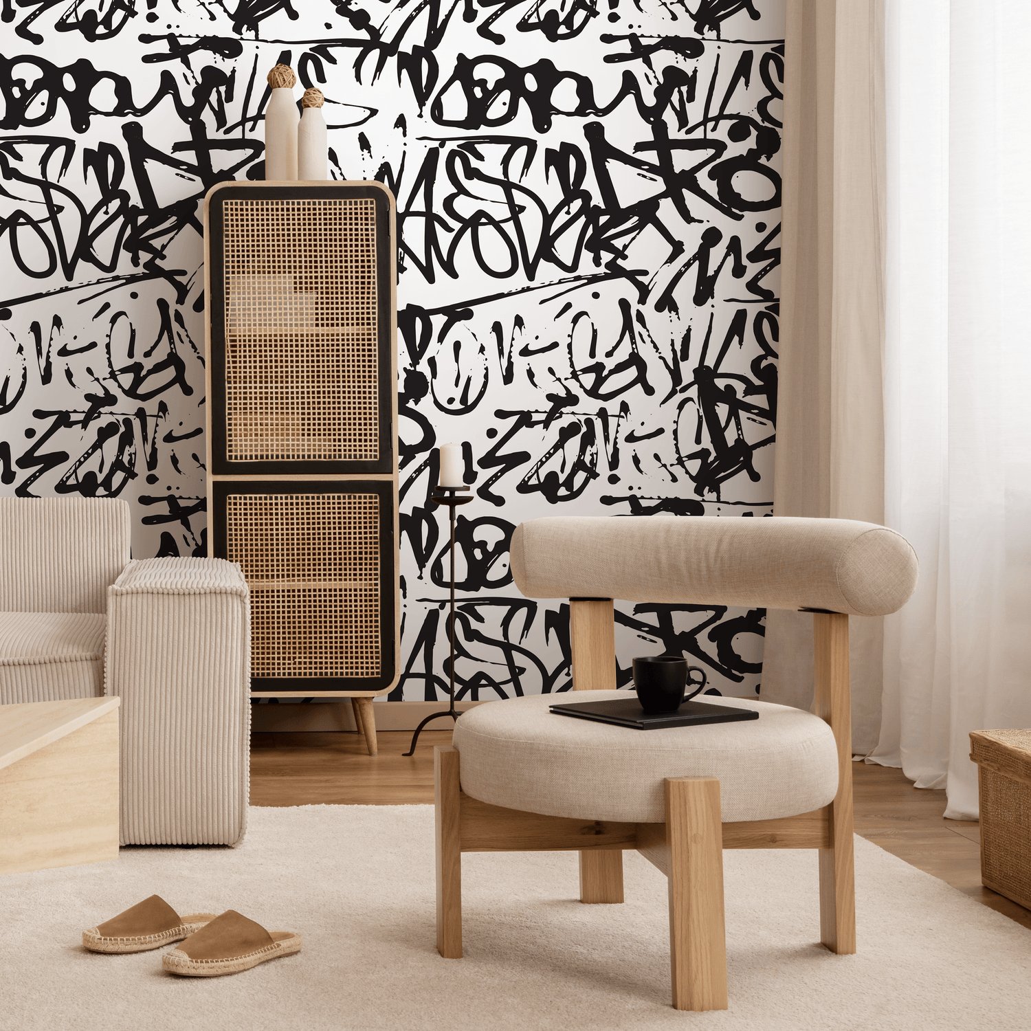Papel tapiz extraíble, papel tapiz autoadhesivo, decoración de pared, decoración del hogar, arte de pared imprimible, decoración de habitación, impresiones de pared - B549