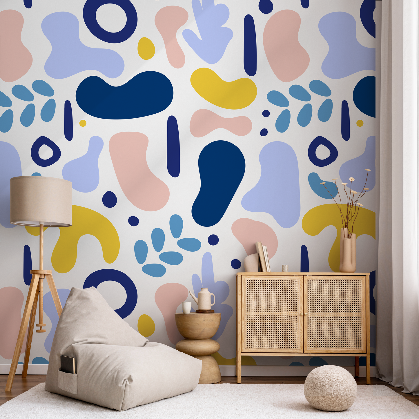 Peel and Stick Wallpaper Removable Wallpaper Scandinavian Wallpaper Temporary Wallpaper Wall Paper Abstract Wall Paper - AS2-B567