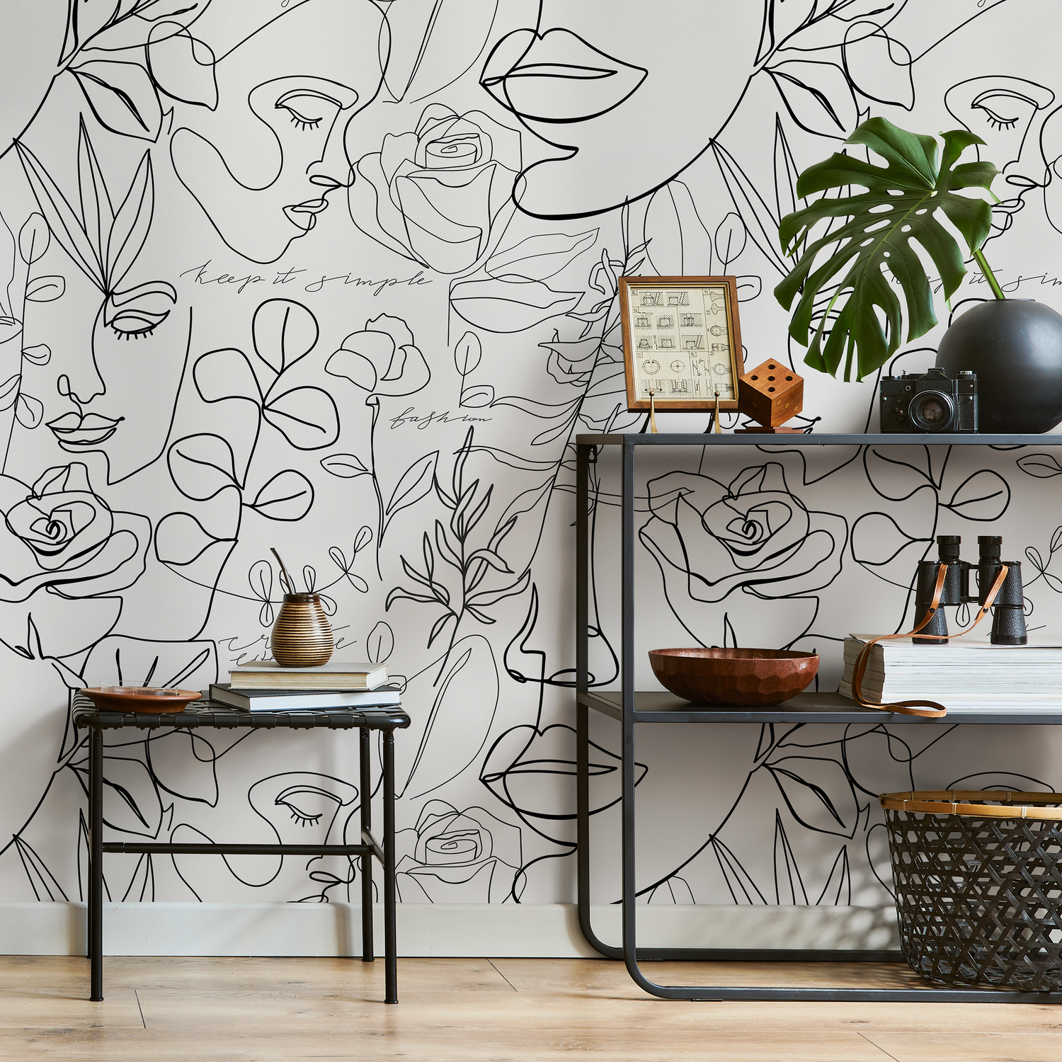 Papel tapiz extraíble, papel tapiz autoadhesivo, decoración de pared, decoración del hogar, arte de pared imprimible, decoración de habitación, impresiones de pared - B611