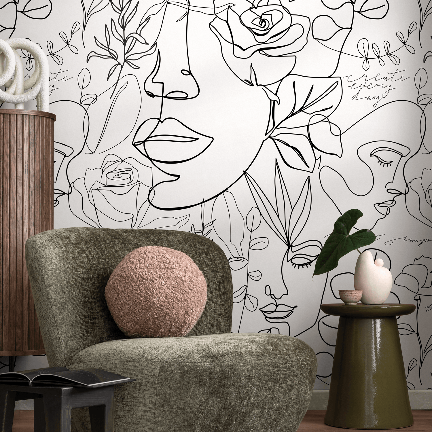 Papel tapiz extraíble, papel tapiz autoadhesivo, decoración de pared, decoración del hogar, arte de pared imprimible, decoración de habitación, impresiones de pared - B611