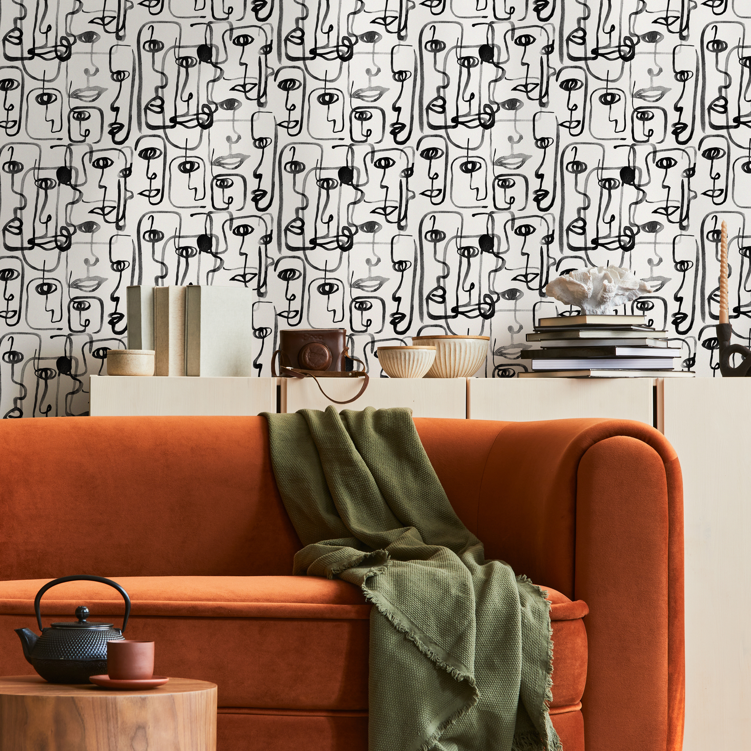Papel pintado autoadhesivo, papel pintado extraíble, decoración de pared, decoración del hogar, arte de pared imprimible, decoración de habitación, impresiones de pared, tapiz - B651