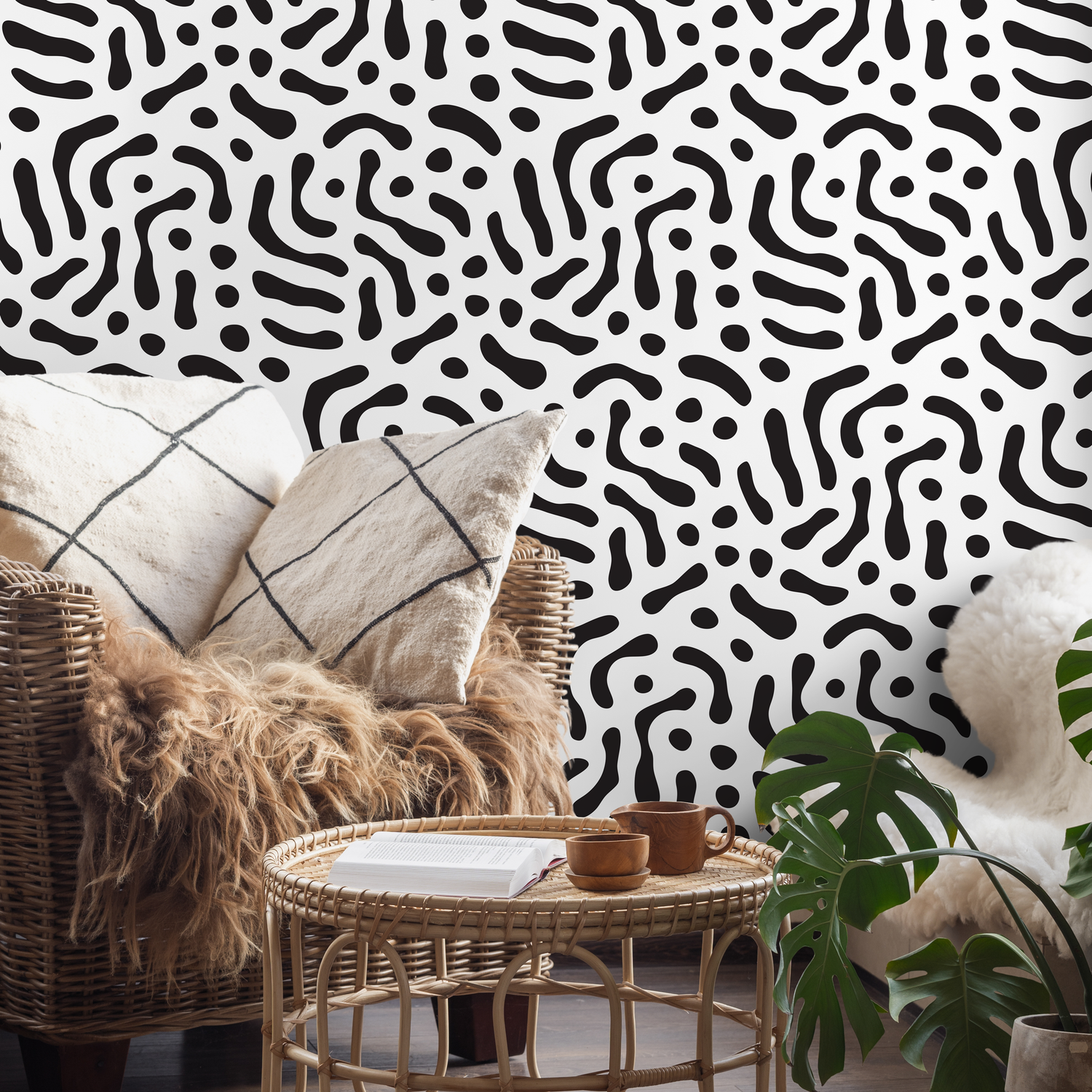 Papel pintado autoadhesivo, papel pintado extraíble, decoración de pared, decoración del hogar, arte de pared imprimible, decoración de habitación, impresiones de pared, tapiz - B669