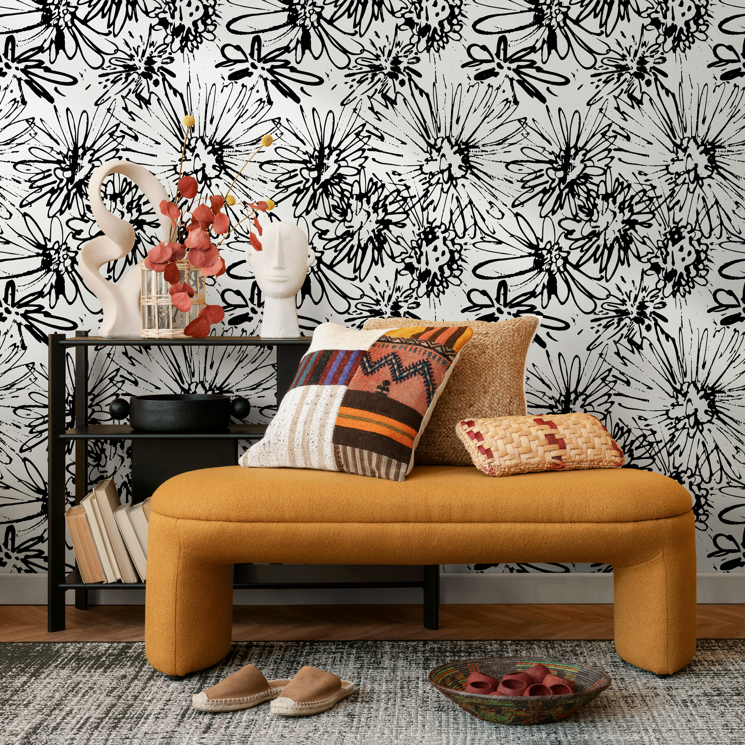 Papel pintado autoadhesivo, papel pintado extraíble, decoración de pared, decoración del hogar, arte de pared imprimible, decoración de habitación, impresiones de pared, tapiz - B703