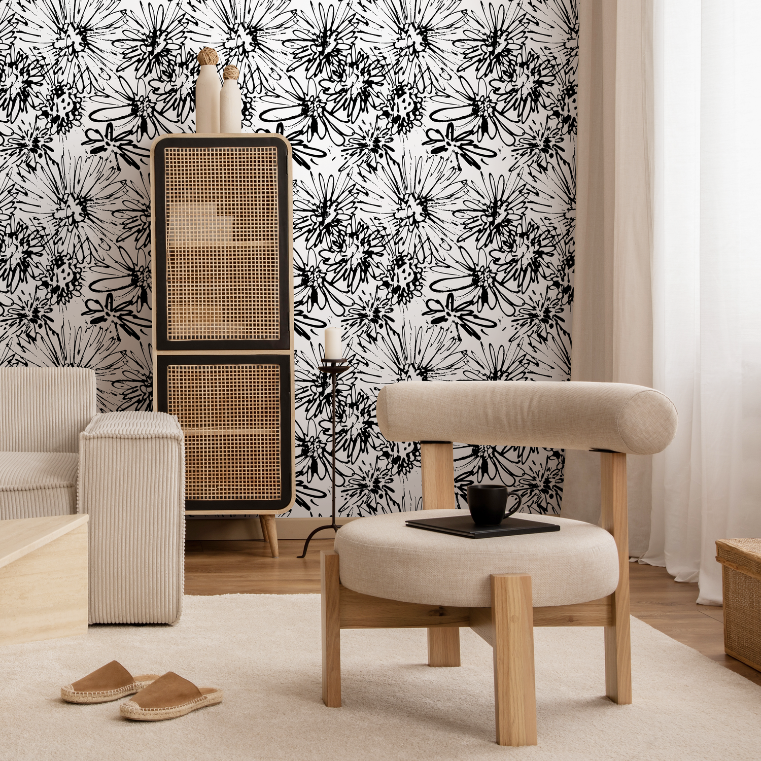 Papel pintado autoadhesivo, papel pintado extraíble, decoración de pared, decoración del hogar, arte de pared imprimible, decoración de habitación, impresiones de pared, tapiz - B703