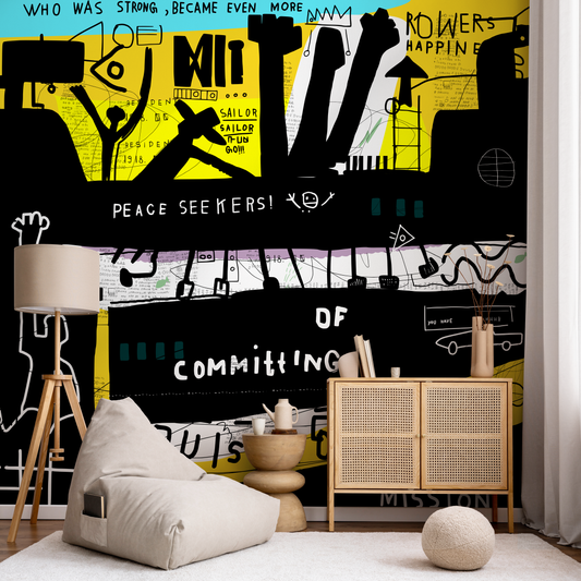 Wall Decor Wallpaper Peel and Stick Wallpaper Removable Wallpaper Home Decor Wall Art Room Decor / Collage Street Art Wallpaper - B704