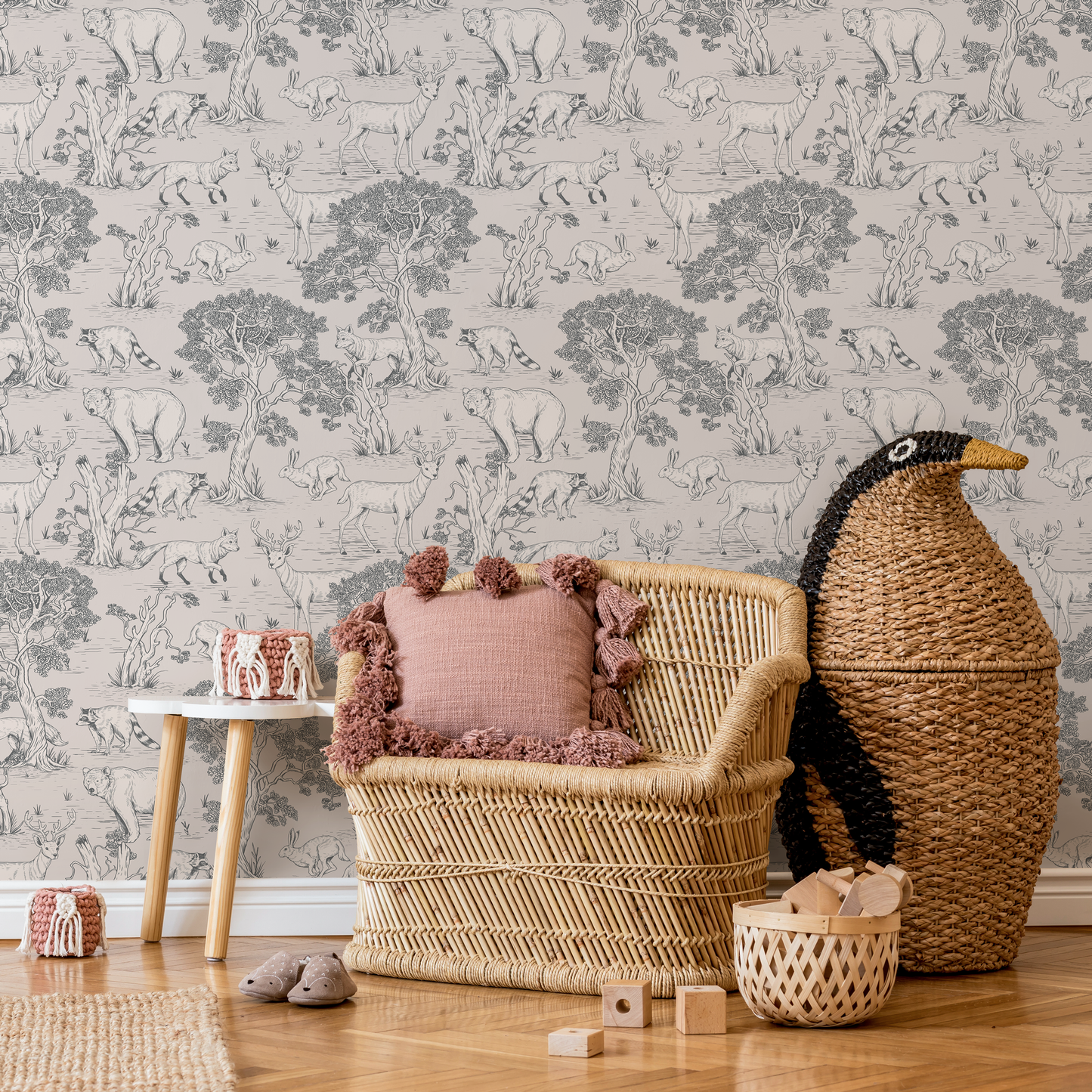 Hand Drawn Removable Wallpaper Scandinavian Wallpaper Temporary Wallpaper Contemporary Wallpaper Peel and Stick Wallpaper Wall Paper - B714