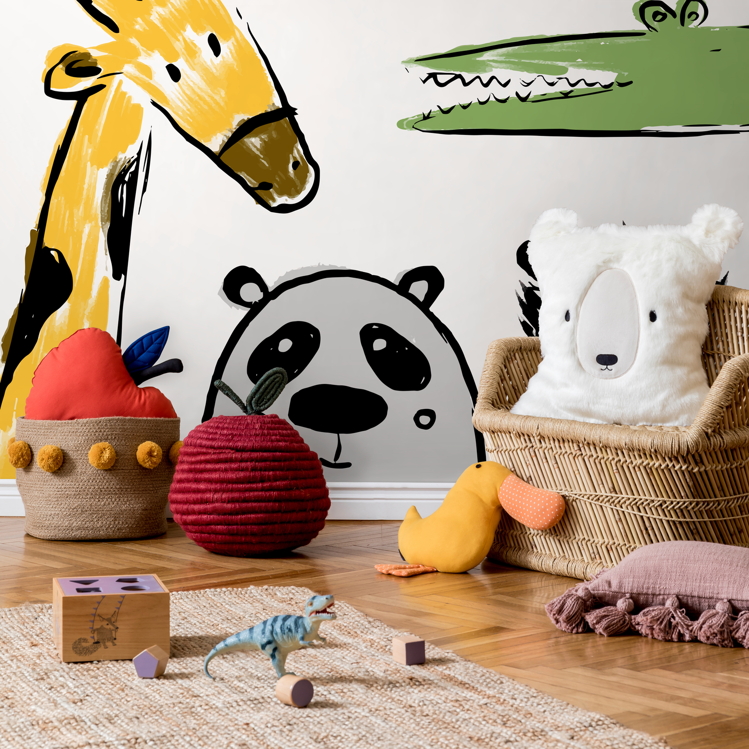 Papier peint décoratif mural, papier peint autocollant, papier peint amovible, décoration d'intérieur, art mural, décoration de chambre/enfants, papier peint mural animalier - B720