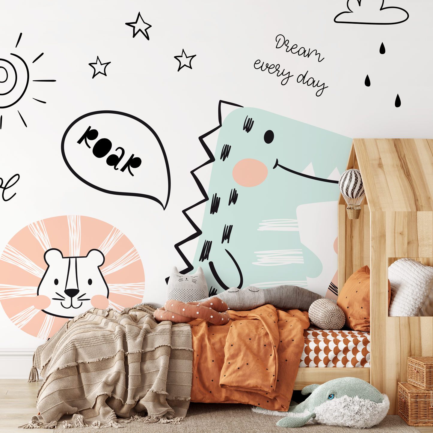 Wall Decor Wallpaper Peel and Stick Wallpaper Removable Wallpaper Home Decor Wall Art Room Decor / Animal Modern Kids Mural Wallpaper - B723