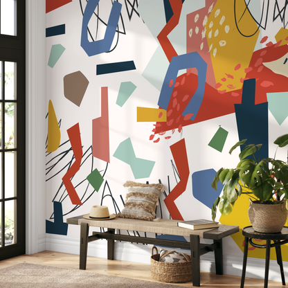 Wall Decor Wallpaper Peel and Stick Wallpaper Removable Wallpaper Home Decor Wall Art Room Decor / Colorful Abstract Mural Wallpaper - B748