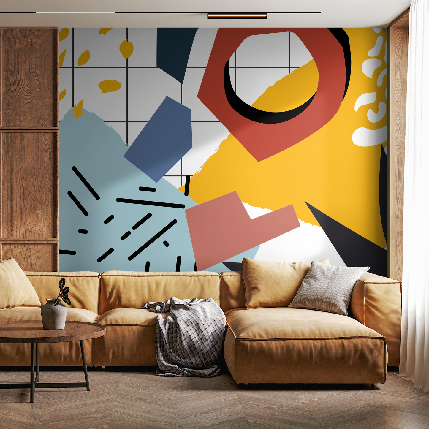 Wall Decor Wallpaper Peel and Stick Wallpaper Removable Wallpaper Home Decor Wall Art Room Decor / Colorful Abstract Mural Wallpaper - B749