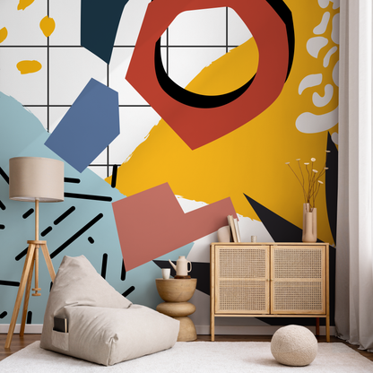 Wall Decor Wallpaper Peel and Stick Wallpaper Removable Wallpaper Home Decor Wall Art Room Decor / Colorful Abstract Mural Wallpaper - B749